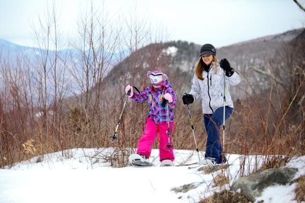 white mountain snowshoeing